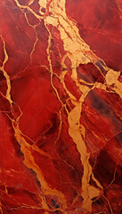Fototapeta premium Gold and red marble background 