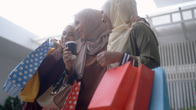 Muslim Woman Shopping at shopping mall