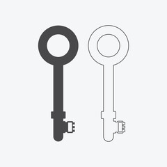 Key Icon Modern Vector Illustration Icon Collection