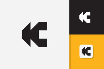 letter k logo design icon vector template