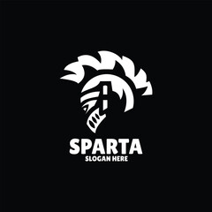 sparta silhouette logo design illustration