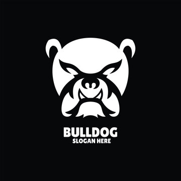 bulldog silhouette logo design illustration