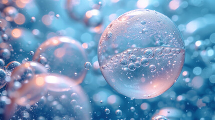 Soap bubbles, close up, cleanliness concept