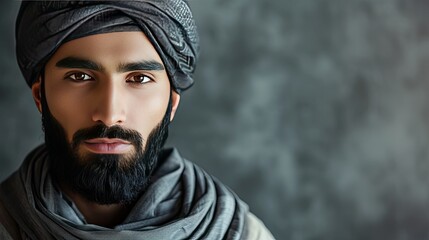 A dignified Muslim man wearing traditional attire