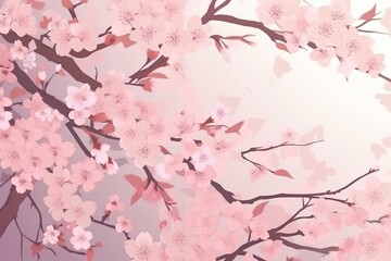 Background full of cherry blossoms. Generative AI