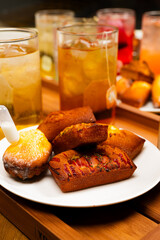 delicious cafe food and beverages and desserts