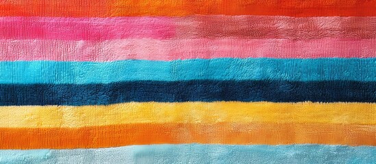 Colorful horizontal stripes of a beach towel texture used for designing textiles for sofas, curtains, carpets, and cushions.