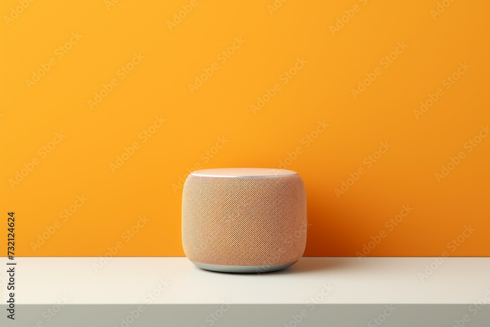Poster smart speaker. background with selective focus and copy space