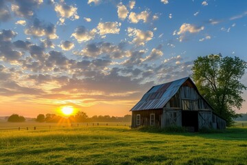 Farm barn. Background with selective focus and copy space