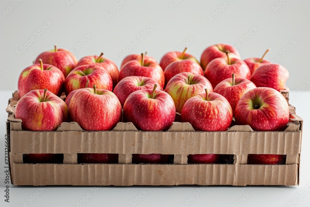 Poster delivery of farm apples from the orchard. backdrop with selective focus and copy space