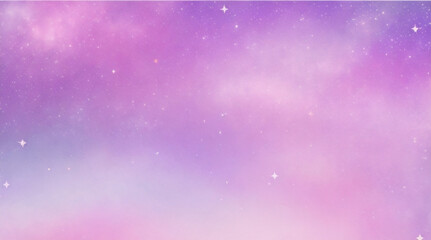 Obraz premium 紫色のユニコーンの背景。キラキラ星とボケ味を持つパステル水彩の空。ホログラフィック テクスチャを持つファンタジー銀河。魔法の大理石の空間。