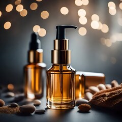 bottle of perfume with flower