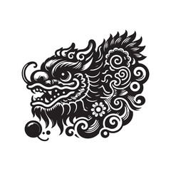 Graceful Lion Dance Vector Silhouettes Add Festive Flair to Your Design