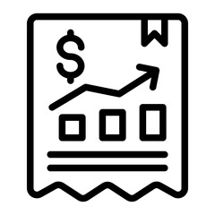 This is the Sale Report icon from the Accounting icon collection with an Outline style