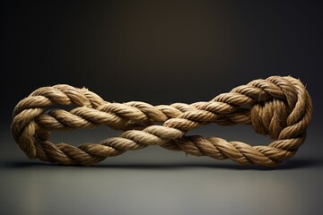 Rustic rope line frame. Art line above care textile. Generate Ai