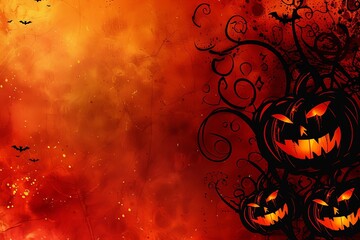 Halloween pumpkin background with space for text Offering a spooky yet festive base for holiday messages Invitations And decorations