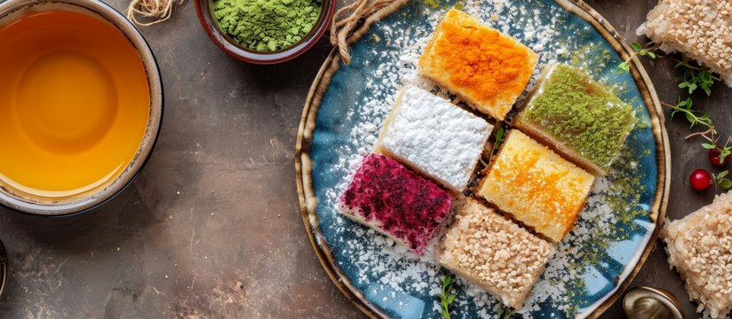 Delicious Turkish ekler dessert served on a plate.