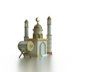 3D Islamic drum display with creative minimalist mosque