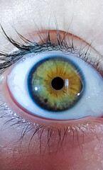 He looks at her through the eye window