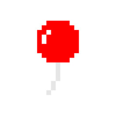ドットで描かれた赤い風船のゲームイラスト