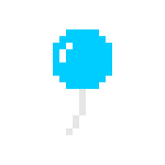 ドットで描かれた青い風船のゲームイラスト