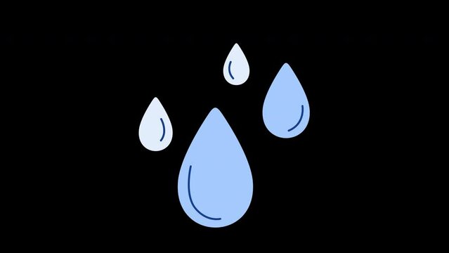 water drop animation with looping , 4k resolution, and Alpha Channel