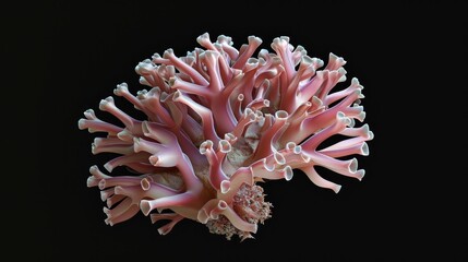 Flower Coral in the solid black background