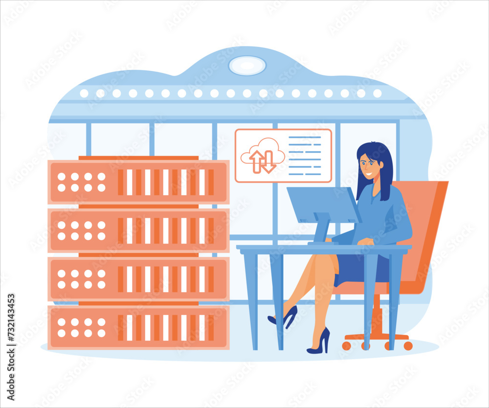 Poster data entry services abstract concept. database management service, data entry outsource company, rem