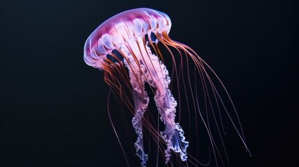 Nomura's Jellyfish in the solid black background