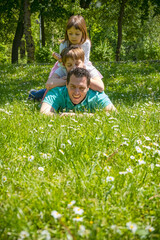 Father with children