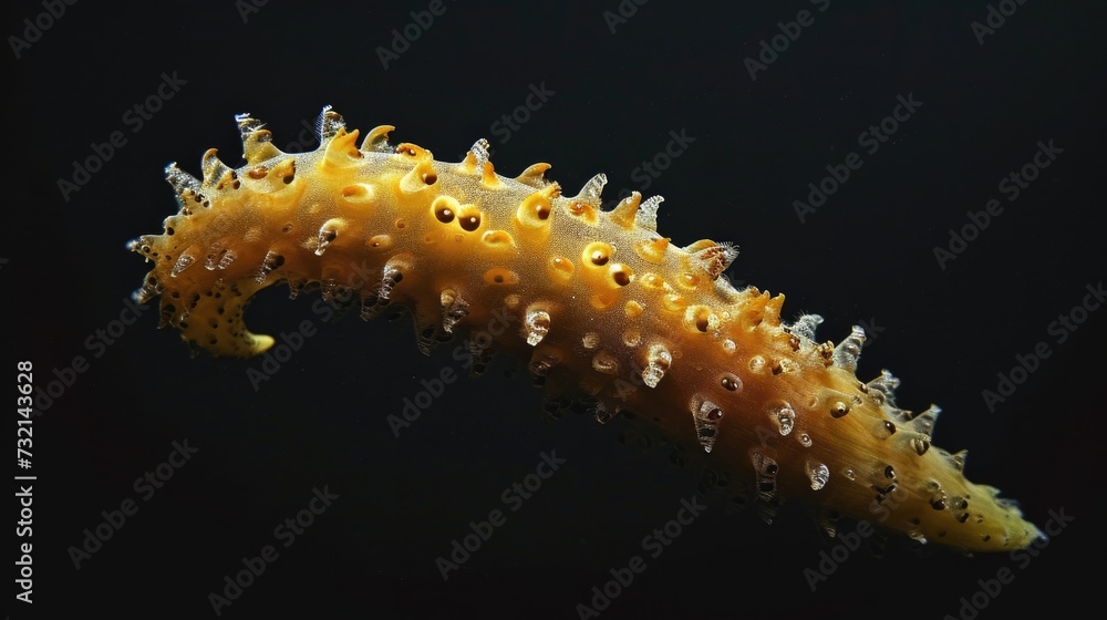 Wall mural Sea Cucumber in the solid black background