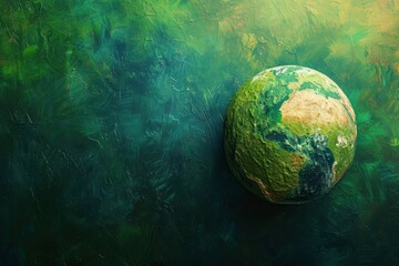 earth day, rendered in impressionism style, copy space -  generative ai