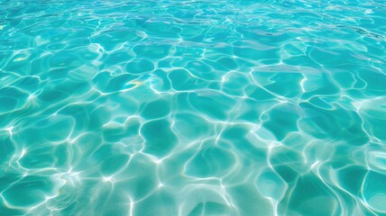 Fototapeta na wymiar Crystal clear aqua waters with sunlight dancing across the gentle waves, creating a mesmerizing pattern that evokes the tranquility and purity of a tropical paradise