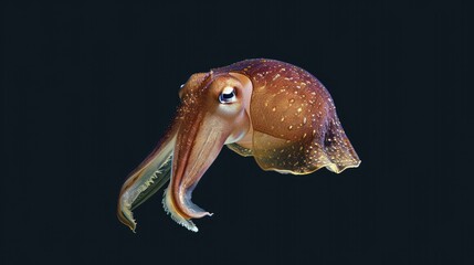 Fototapeta premium Cuttlefish in the solid black background