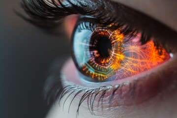 Human Cyborg AI Eye small incision lenticule extraction. Eye visual attention optic nerve lens convex lens color vision. Visionary iris Viral conjunctivitis eye drop sight farnsworth munsell eyelashes