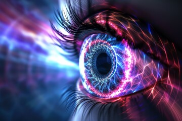 Human Cyborg AI Eye Mydriatic eye drop. Eye red green color confusion optic nerve lens optic nerve regeneration gene therapy color vision. Visionary iris optic neuropathy sight visual acuity eyelashes