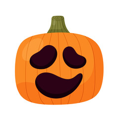 Halloween pumpkin cartoon character icon.