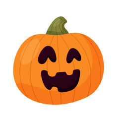 Halloween pumpkin cartoon character icon.