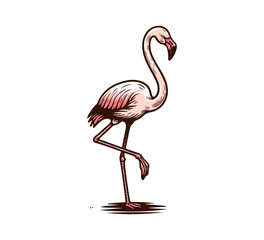 greater flamingo hand drawn vector illustration graphic