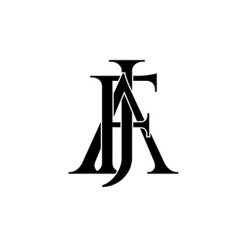 fja initial letter monogram logo design