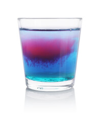 Shooter in shot glass isolated on white