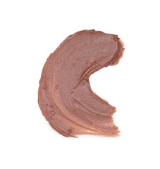 Smear of tasty nut butter isolated on white, top view