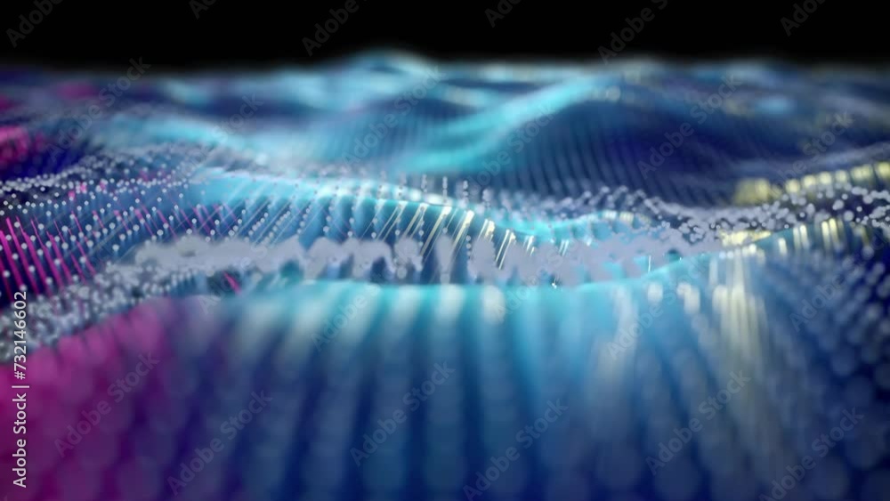 Poster abstract technology background. digital waves or digital currents move seamlessly. transferring of b
