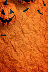 Halloween background, portrait, textured paper with room for text. 