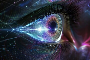Human Cyborg AI Eye stye. Eye color vision deficiency correction optic nerve lens galaxy color vision. Visionary iris epithelial laser in situ keratomileusis sight eyelid twitching eyelashes