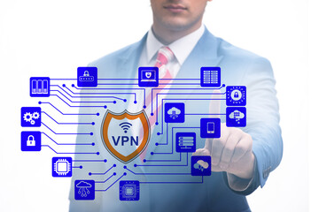 Fototapeta na wymiar Virtual private network VPN cyber concept