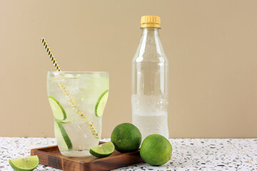 Cold Lime Soda in the Glass