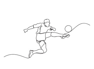Soccer Player Single Line Drawing Ai, EPS, SVG, PNG, JPG zip file