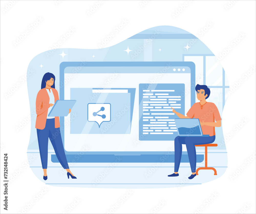 Poster people send files for business. concept of sharing file, data transfer, transfer of documentation, c