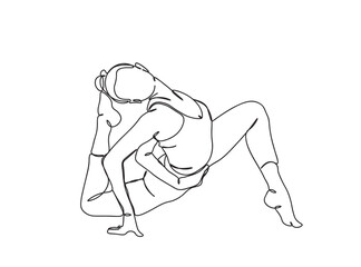 Yoga Girl Single Line Drawing Ai, EPS, SVG, PNG, JPG zip file